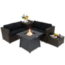 5 Piece Patio Furniture Set with 50000 BTU Propane Fire Pit Table by LJGDeals
