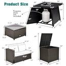 5 Piece Patio Furniture Set with 50000 BTU Propane Fire Pit Table by LJGDeals