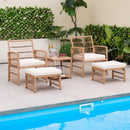 5 Piece Patio Wicker Sofa Set with Seat and Back Cushions-Natural by LJGDeals