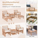 5 Piece Patio Wicker Sofa Set with Seat and Back Cushions-Natural by LJGDeals