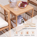 5 Piece Patio Wicker Sofa Set with Seat and Back Cushions-Natural by LJGDeals