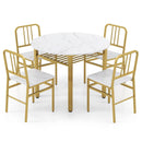 5-Piece Round Dining Table Set with Storage Shelf for Dining Room by LJGDeals