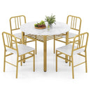 5-Piece Round Dining Table Set with Storage Shelf for Dining Room by LJGDeals