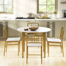 5-Piece Round Dining Table Set with Storage Shelf for Dining Room by LJGDeals