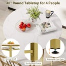 5-Piece Round Dining Table Set with Storage Shelf for Dining Room by LJGDeals