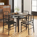 5-Piece Round Dining Table Set with Storage Shelf for Dining Room by LJGDeals