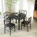 5-Piece Round Dining Table Set with Storage Shelf for Dining Room by LJGDeals
