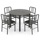 5-Piece Round Dining Table Set with Storage Shelf for Dining Room by LJGDeals