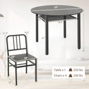 5-Piece Round Dining Table Set with Storage Shelf for Dining Room by LJGDeals