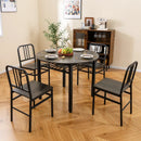 5-Piece Round Dining Table Set with Storage Shelf for Dining Room by LJGDeals