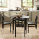 5-Piece Round Dining Table Set with Storage Shelf for Dining Room by LJGDeals