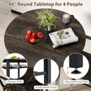 5-Piece Round Dining Table Set with Storage Shelf for Dining Room by LJGDeals
