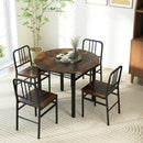 5-Piece Round Dining Table Set with Storage Shelf for Dining Room by LJGDeals