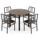 5-Piece Round Dining Table Set with Storage Shelf for Dining Room by LJGDeals