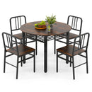5-Piece Round Dining Table Set with Storage Shelf for Dining Room by LJGDeals