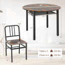 5-Piece Round Dining Table Set with Storage Shelf for Dining Room