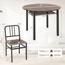 5-Piece Round Dining Table Set with Storage Shelf for Dining Room by LJGDeals
