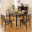 5-Piece Round Dining Table Set with Storage Shelf for Dining Room by LJGDeals