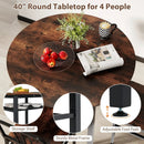 5-Piece Round Dining Table Set with Storage Shelf for Dining Room by LJGDeals