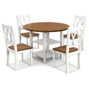 5 Piece Round Kitchen Dining Set with Drop Leaf Table Top by LJGDeals