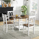 5 Piece Round Kitchen Dining Set with Drop Leaf Table Top by LJGDeals