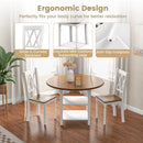 5 Piece Round Kitchen Dining Set with Drop Leaf Table Top by LJGDeals