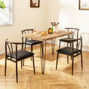 5-Piece Space-saving Dining Table Set Industrial Rectangular Kitchen Table and 4 Armless Chairs-Black by LJGDeals