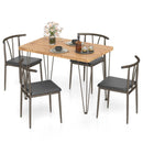 5-Piece Space-saving Dining Table Set Industrial Rectangular Kitchen Table and 4 Armless Chairs-Black by LJGDeals