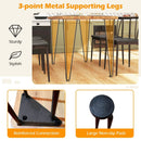 5-Piece Space-saving Dining Table Set Industrial Rectangular Kitchen Table and 4 Armless Chairs-Black by LJGDeals