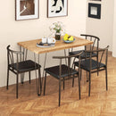 5-Piece Space-saving Dining Table Set Industrial Rectangular Kitchen Table and 4 Armless Chairs-Black by LJGDeals
