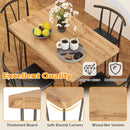 5-Piece Space-saving Dining Table Set Industrial Rectangular Kitchen Table and 4 Armless Chairs-Black by LJGDeals