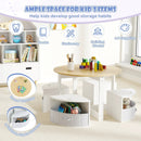 5 Piece Toddler Round Nesting Table with 4 Storage Stools for Activity by LJGDeals