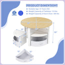 5 Piece Toddler Round Nesting Table with 4 Storage Stools for Activity
