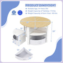 5 Piece Toddler Round Nesting Table with 4 Storage Stools for Activity