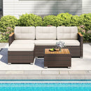 5-Piece Wicker Conversation Set Rattan Set with Cushions and Coffee Table-White by LJGDeals