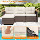 5-Piece Wicker Conversation Set Rattan Set with Cushions and Coffee Table-White by DirectDeals