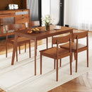5 Piece Wood Dining Table Set with Rubber Wood Frame and 4 Chairs-Walnut by LJGDeals