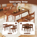 5 Piece Wood Dining Table Set with Rubber Wood Frame and 4 Chairs-Walnut by LJGDeals