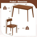 5 Piece Wood Dining Table Set with Rubber Wood Frame and 4 Chairs-Walnut by LJGDeals