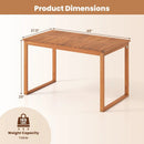 Outdoor Acacia Wood Dining Table with Slatted Tabletop for Garden by LJGDeals