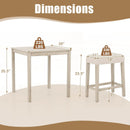 5 Pieces Bar Table Set with Square Table and 4 Padded Stools-Gray by LJGDeals