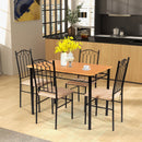 5 Pieces Dining Set Wooden Table and 4 Cushioned Chairs by DirectDeals