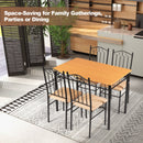 5 Pieces Dining Set Wooden Table and 4 Cushioned Chairs by DirectDeals