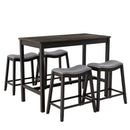5-Piece Dining Set with 4 Upholstered Stools by LJGDeals