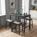 5-Piece Dining Set with 4 Upholstered Stools by LJGDeals