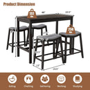 5-Piece Dining Set with 4 Upholstered Stools by LJGDeals