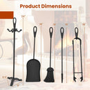 5 Pieces Fireplace Tool Set Fireplace Accessories with Poker by LJGDeals