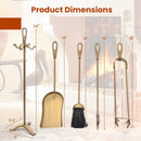 5 Pieces Fireplace Tool Set Fireplace Accessories with Poker by LJGDeals