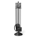 5-Pieces Fireplace Tool Set with Poker Tongs Brush Shovel and Round Stand by LJGDeals