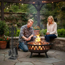 5-Pieces Fireplace Tool Set Indoor Outdoor Fire Place Set Tools with Aluminum Handles by LJGDeals